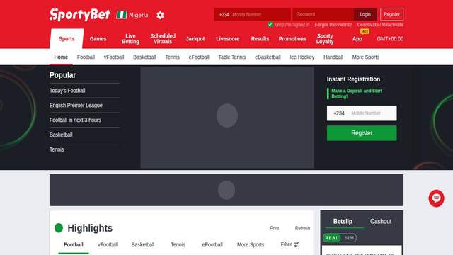 Sportybet casino screenshot